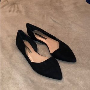 Black suede flats
